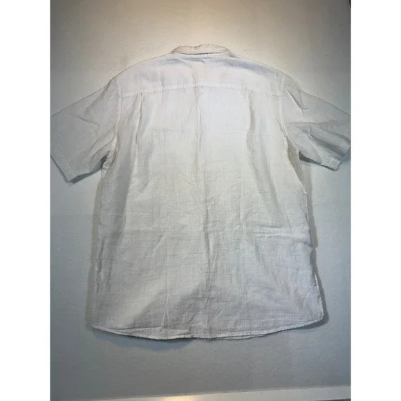 Weatherproof Vintage Mens Button Down Short Sleeve Linen Shirt - Picture 2 of 4